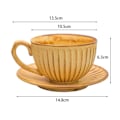 Miniatyrbillede 5 af 5: Kaffekop og underkop sæt i benporcelæn, europæisk stil lattekopper tekopper udsøgt morgenmadskop