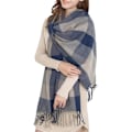 Miniatyrbillede 1 af 6: Dames Sjal Vinter Lang Blød Varmt Tartan Check Wraps Uld Spinde Tassel Shawl Stole Sjal Kvinder Julegave