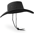 Miniatyrbillede 4 af 5: Cowboyhat, Solhat Faux Felt Læder Suede Rejsehat Western Hat Udendørs Solbeskyttelse, Sort