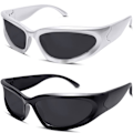 Miniatyrbilde 1 av 5: Polariserte linser Y2K Wrap Around solbriller Stilig polariserte UV400 Futuristiske ovale solbriller Dame Menn Fiske Golf Kjøring Solbriller