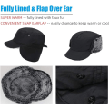Miniatyrbilde 5 av 6: Unisex militær-stil kadettcaps med øreklaffer for kaldt vær, fullt foret med fuskepels Dark gray