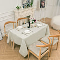 Miniatyrbild 5 av 5: Vattenavvisande Tvättbar Rektangulär Bordsduk i Faux Linne 55x55 Tum, Frukt Vit White