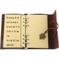 Miniatyrbillede 3 af 5: Vintage Læder Notesbog Genopfyldelig Rejsejournal Dagbog Lille Notesblok Retro Skitsebog Blank/Ulinjeret Gule Sider til at Skrive i Julegave Fødselsdagsgave Dark green