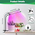 Miniatyrbilde 4 av 5: Vekstlys for innendørs planter, 40 LED fullspektrum LED-vekstlys, 2 klipsfestede hoder for frøplanter, med 3/9/12H automatisk på/av-timer