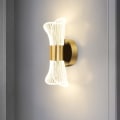 Miniatyrbillede 1 af 5: LED væglampe indendørs moderne, 10W væglampe dæmpbar med 3 lysfarver, væglampe lavet af akryl i guld til soveværelse