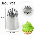 Miniatyrbilde 2 av 9: Oversize Roser i Rustfritt Stål - Sprøyteposer og Dysesett - 6 stk Blomsterformede Frosting Dyser