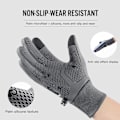 Miniatyrbillede 4 af 6: Vinter Termiske Handsker Løbe Touchscreen Handsker Vandafvisende Anti-Slip Vindtætte Koldvejr Handsker L Grey L