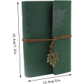 Miniatyrbillede 2 af 5: Vintage Læder Notesbog Genopfyldelig Rejsejournal Dagbog Lille Notesblok Retro Skitsebog Blank/Ulinjeret Gule Sider til at Skrive i Julegave Fødselsdagsgave Dark green