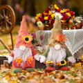 Miniatyrbillede 2 af 5: Efterårs Nisser Plys Tomte Thanksgiving Dekoration 2stk (Efterårs Nisser)