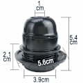 Miniatyrbillede 5 af 5: Sort E27 skrue, E27 pæreholder, 4 stk. massiv pæreholder
