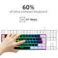 Miniatyrbild 2 av 5: 60% Trådbundet Speltangentbord, Litet RGB Bakgrundsbelyst Membran Speltangentbord, Ultrakompakt Vattentätt Minitangentbord för PC och Spelcomputer