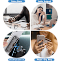 Miniatyrbillede 3 af 5: Mobiltelefon Ringholder, Fingerring Stand, 360° Rotation Foldbar Ultratynd Metal (Sort)