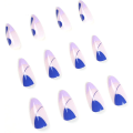 Pikkukuva 2 / 4: 24 kpl lyhyet tekonkynnet, Almond By Design Nails, kiiltävät ranskalaiset tekonkynnet lyhyet, akryyliset tekonkynnet liimalla