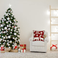Miniatyrbilde 3 av 5: Juleputetrekk 45x45cm, Sett med 4 Juledekorative Sofa i Bomull og Lin
