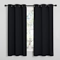 Miniatyrbilde 2 av 4: Pitch Black Solid Termisk Isolerte Grommet Blackout Gardiner (2 Paneler, 42 Tommer Bredde x 63 Tommer Lang, Svart)