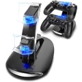 Miniatyrbilde 1 av 6: Kontrollerlader Kompatibel med PS4, ZB ZealBoom Playstation 4 Spill Dualshock 4 Dokk Lader Stativ Holder for PS4, PS4 Slim, PS4 Pro Kontroller