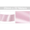 Pikkukuva 2 / 5: Vaaleanpunainen satiininauha 25mm x 22 metriä, lahjapaketointiin, askarteluun, ilmapalloon, hääkimppuun, hääsuosikkien koristeluun
