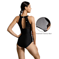 Miniatyrbillede 2 af 5: Dames Badetøj UPF 50+ One Piece Tummy Control Badetøj Ruched Polstret Halter Mesh Badetøj