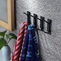 Miniatyrbild 4 av 5: Självhäftande krokar - 4-pack klädkrokar svarta klisterkrokar rostfria handdukskrokar badrockskrok