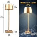 Miniatyrbillede 6 af 7: Ledningsfri Bordlampe, 5200mAh Genopladeligt Batteri, IP54 Vandafvisende, Berøringsdæmpning, 4W LED Varmt Lys