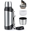 Miniatyrbild 1 av 4: 2,5 l Isolerad Termosflaska i Rostfritt Stål för Resor med BPA-Fri Mugg - Stor Vakuumflaska silver