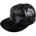 Miniatyrbillede 4 af 4: Unisex Snapback-hatte, justerbar Hip Hop-kasket med flad skygge (sort)