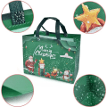 Miniatyrbillede 5 af 5: 12 STK Juleindkøbsposer Store Juleposer, Bærbare Juleposer Gavepose Genanvendelige Poser Til Gaveindkøb 32 * 24 * 17CM