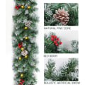 Miniatyrbillede 3 af 7: Julekrans med 50 LED-lys, Julekranse med Timer - Oplyste Pinjekogler Hjemmedekoration, 2.7mx25.4cm