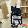 Miniatyrbillede 4 af 5: Kawaii Harajuku Rygsæk Sød Ternet Studenter Rygsæk (Sort)