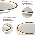 Miniatyrbilde 4 av 5: LED taklampe dimmbar med fjernkontroll, 25W svart LED taklampe Φ40CM 3000K-6000K, indirekte belysning taklampe for soverom