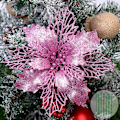Miniatyrbillede 2 af 6: 10 stk Juleblomster Store Juleblomster med Glitter til Juletræet Hængende Fest Julepynt