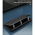 Miniatyrbillede 4 af 6: Klart Vindue Etui med Magnetisk Lukning PC + PU Læder Bog Stil Støtteben Stødsikkert Beskyttelsescover til Samsung S23 Chinese Red S23+