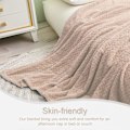 Miniatyrbillede 5 af 6: Stor Flanel Fleece Pled, 180*200 CM Sofa Pled, Blød Jacquard Vævet Bladmønster Pled til Sofa