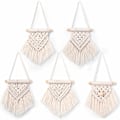 Pikkukuva 1 / 5: 5 kappaletta Mini Macrame Seinävaate Koriste Käsintehty Kudottu Seinävaate