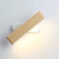 Miniatyrbillede 1 af 5: LED væglampe, indendørs trævæglampe 360° drejelig LED væglampe til stue soveværelse trappeopgang korridor varmt hvidt