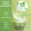 Miniatyrbilde 2 av 4: Salatspinner, Salatvasker og Spinner, 4L Grønnsakstørker PP Salatspinner