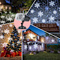 Miniatyrbilde 5 av 5: Snøprosjektor Innendørs og Utendørs Snøfnuggprosjektor Belysning IP65 Vanntett Dekorativ Lampe for Hage, Hjem, Bryllup, Kveld, Jul, Fester