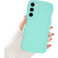 Miniatyrbillede 1 af 5: Samsung Galaxy S23 Plus Cover til Piger Kvinder, Sødt Bølget Ramme Flydende Silikone Fleksibel Blød Stødsikker Kamerabeskyttelse Cover Light cyan S23+/PRO/PLUS