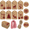Miniatyrbild 1 av 5: Julklappsetiketter i Kraftpapper, Julklappsetiketter med Snöre