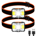 Miniatyrbillede 1 af 5: Kraftig pandelampe [2-pak], USB-genopladelig LED-pandelampe