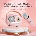 Pikkukuva 5 / 5: Mini-karaokelaitte, söpö karaoke-mikrofonisarja, kannettava Bluetooth-kaiutin mikrofonilla (vaaleanpunainen)