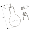 Miniatyrbillede 3 af 5: Lampeskærm harpeholder adapter kit - 2 stk. (Sølv)