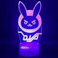 Miniatyrbilde 4 av 5: Overwatch Spillfigur Lampe, 3D Illusions nattlys, fjernkontroll Bordlampe, USB-lader belysning