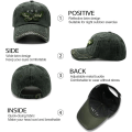 Miniatyrbillede 4 af 5: Mænd Distressed Baseball Cap, Unisex Casual Bomuld Broderet Kasket, Grøn