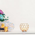 Miniatyrbild 4 av 5: Guld Kristall Ljusstake 2-delad Set, 12cm Hög (Stor)