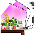 Miniatyrbilde 1 av 5: Vekstlys for innendørs planter, 40 LED fullspektrum LED-vekstlys, 2 klipsfestede hoder for frøplanter, med 3/9/12H automatisk på/av-timer