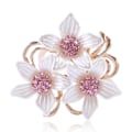 Miniatyrbillede 1 af 5: Brosche Pin Stilfulde Blomster Brosche med Skabt Krystal 17.6g