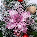 Miniatyrbillede 1 af 6: 10 stk Juleblomster Store Juleblomster med Glitter til Juletræet Hængende Fest Julepynt