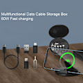 Miniatyrbilde 3 av 3: Multifunksjonell datakabeloppbevaringsboksadapter for Lightning, USB-C og Micro-USB-enheter Universal datatransferkabel