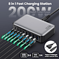 Miniatyrbilde 2 av 5: USB C Lader, 8-Port USB C Lader PD QC PPS Lading, Laptop Lader Kompatibel med MacBook Air/Pro, iPhone, iPad Pro, Samsung Galaxy, Huawei
